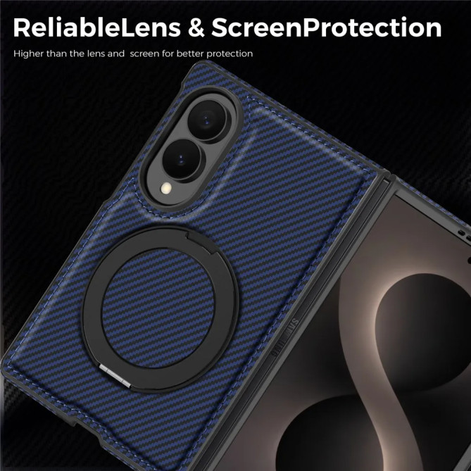 Coque Z Fold 8 Effet Carbone Anneau Multi-Angles
