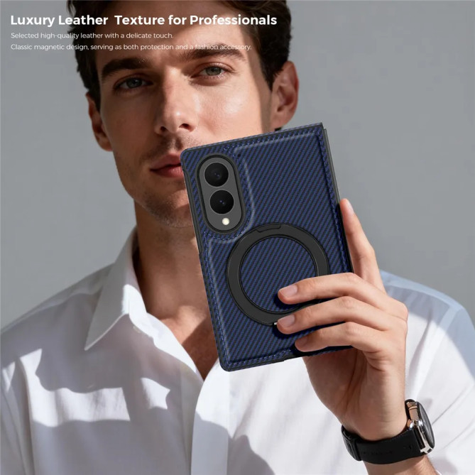Coque Z Fold 8 Effet Carbone Anneau Multi-Angles