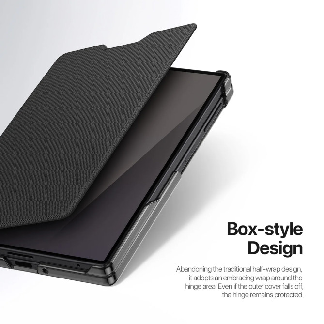 Housse Samsung Galaxy Z Fold 8 Texture Toile à Rabat avec Porte-Carte