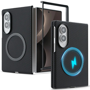 Coque Z Fold 8 Effet Carbone Antichoc Magnétique