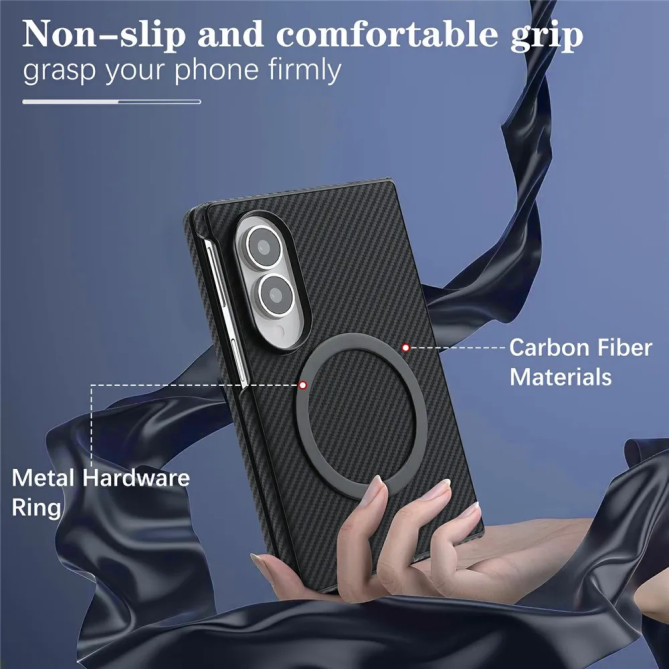 Coque Z Fold 8 Effet Carbone Antichoc Magnétique