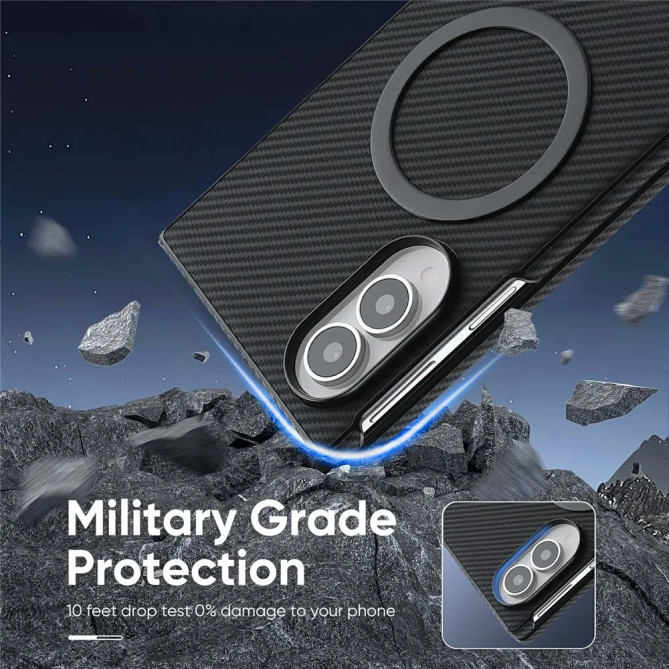 Coque Z Fold 8 Effet Carbone Antichoc Magnétique