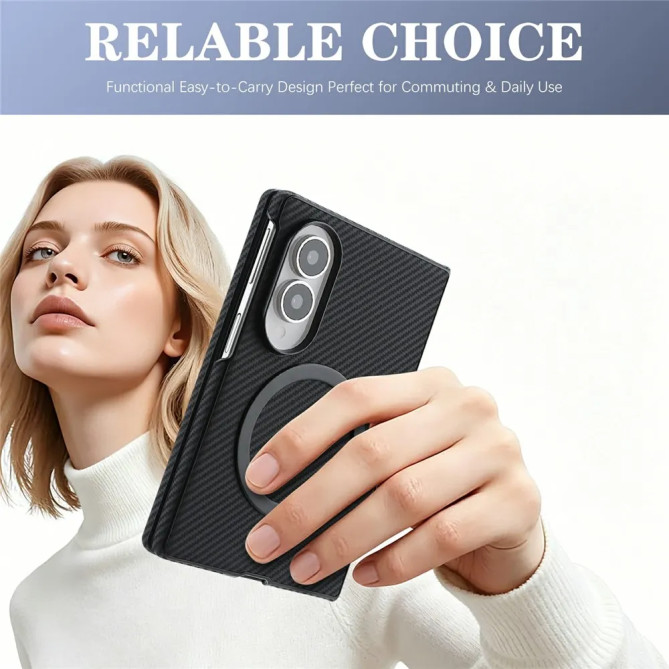 Coque Z Fold 8 Effet Carbone Antichoc Magnétique