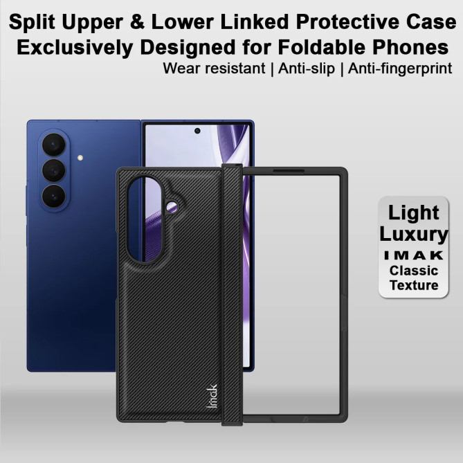 Coque Samsung Galaxy Z Fold 8 Ultra - Fine Simili Cuir Effet Carbone