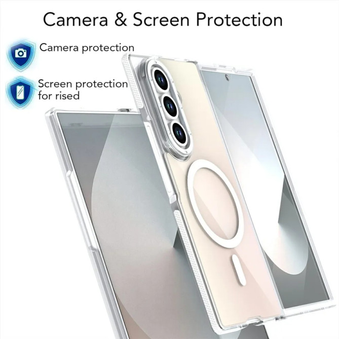 Coque Z Fold 8 Ultra Transparente Magnétique Nacrée