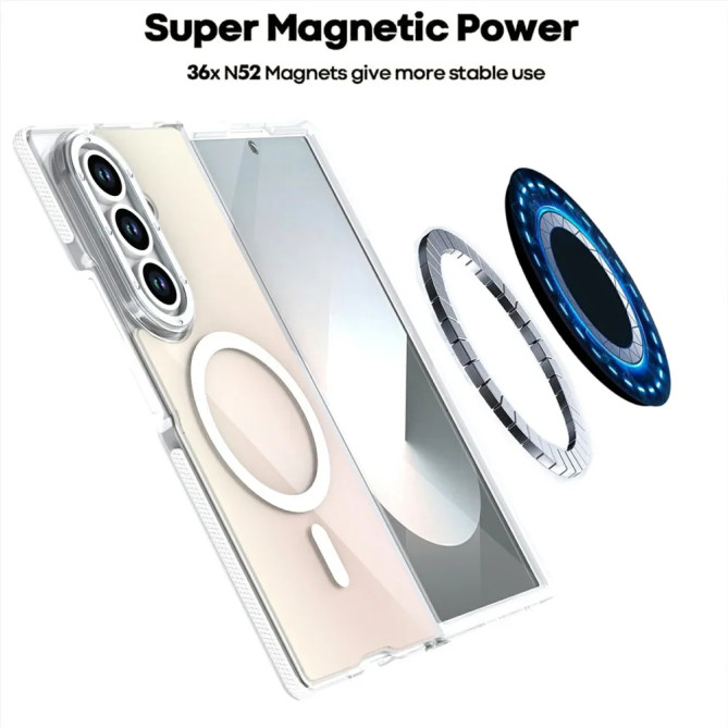 Coque Z Fold 8 Ultra Transparente Magnétique Nacrée