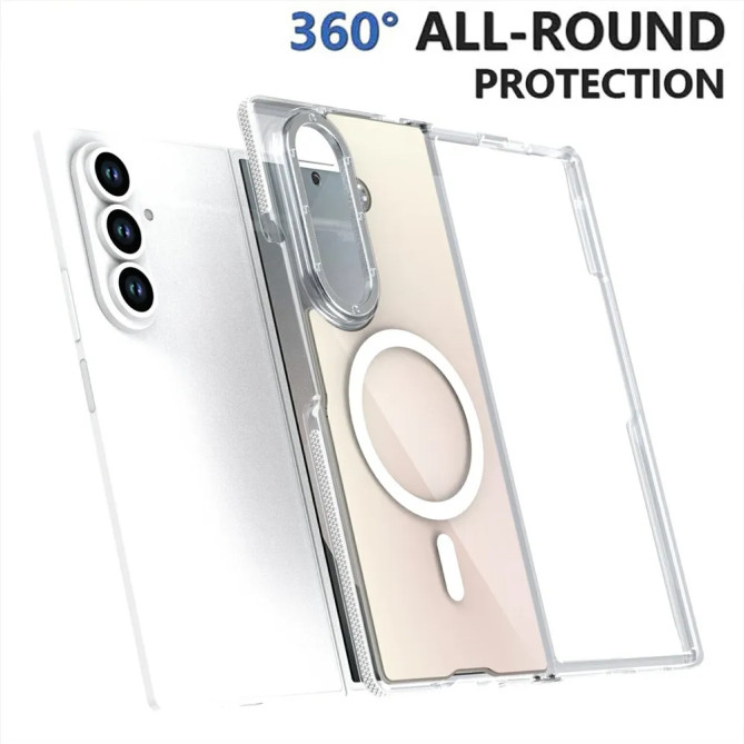Coque Z Fold 8 Ultra Transparente Magnétique Nacrée