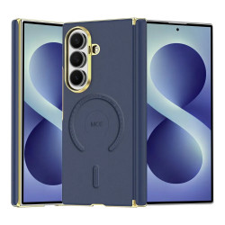 Coque Samsung Galaxy Z Fold 8 Ultra Magnétique Effet Cuir Contour Doré
