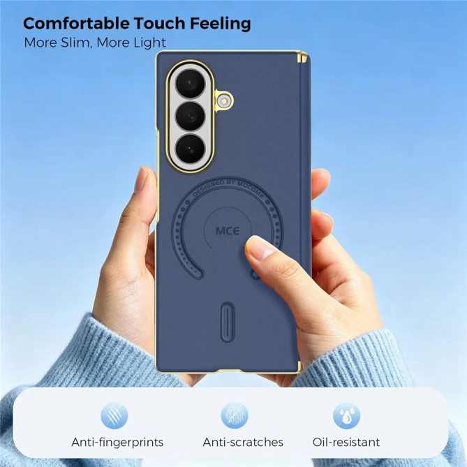 Coque Samsung Galaxy Z Fold 8 Ultra Magnétique Effet Cuir Contour Doré