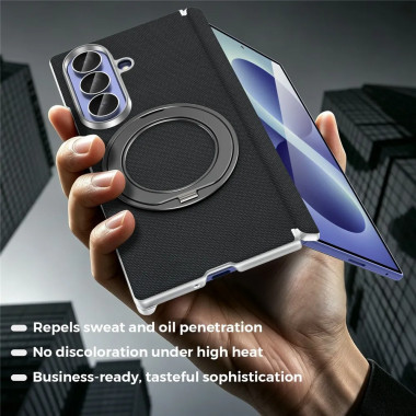 Coque Z Fold 8 Ultra Tissu Tissé Anneau Rotatif