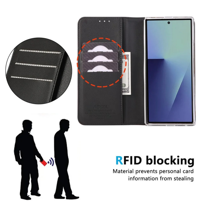 Housse Portefeuille RFID Z Fold 8 Ultra + Support