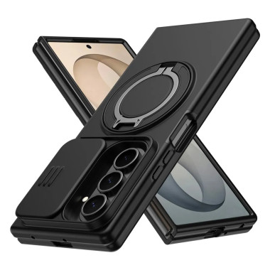 Coque Samsung Galaxy Z Fold 8 Ultra Magnétique Cache Caméra Coulissant Anneau Rotatif