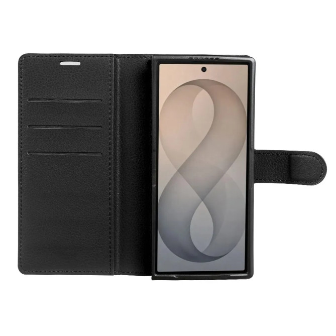 Housse Samsung Galaxy Z Fold 8 Ultra Effet Cuir Grainé avec Support Intégré