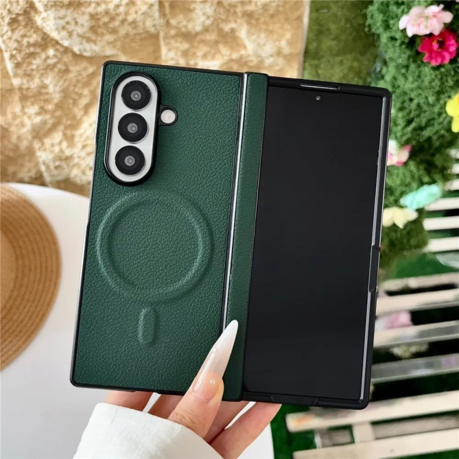 Coque Cuir Grainé Litchi Samsung Galaxy Z Fold 8 Ultra Magnétique