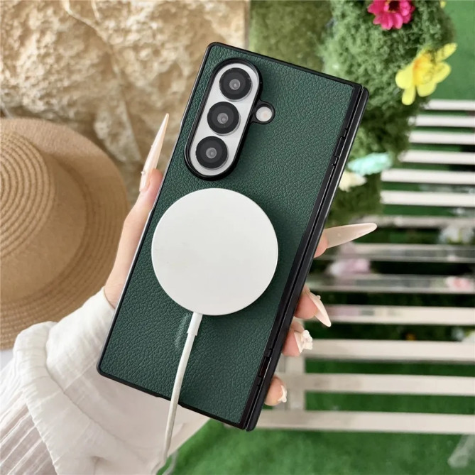 Coque Cuir Grainé Litchi Samsung Galaxy Z Fold 8 Ultra Magnétique