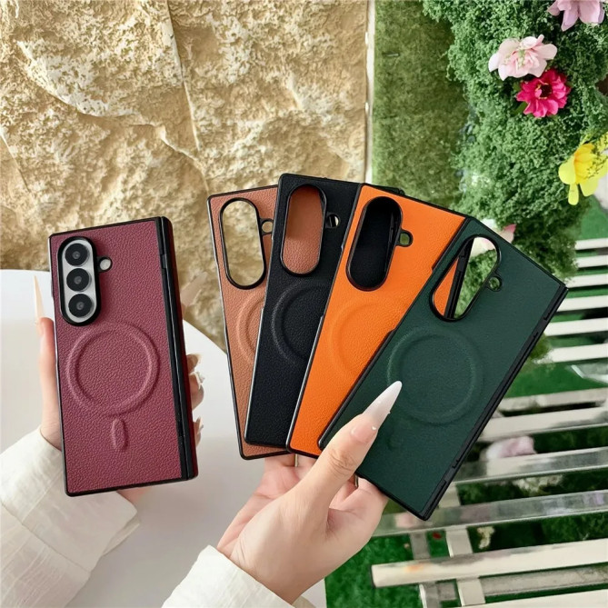 Coque Cuir Grainé Litchi Samsung Galaxy Z Fold 8 Ultra Magnétique