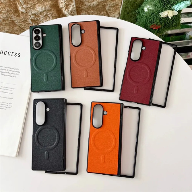 Coque Cuir Grainé Litchi Samsung Galaxy Z Fold 8 Ultra Magnétique