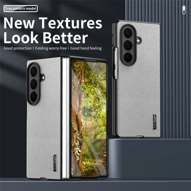 Coque Samsung Galaxy Z Fold 8 Ultra Effet Cuir Texture Bois