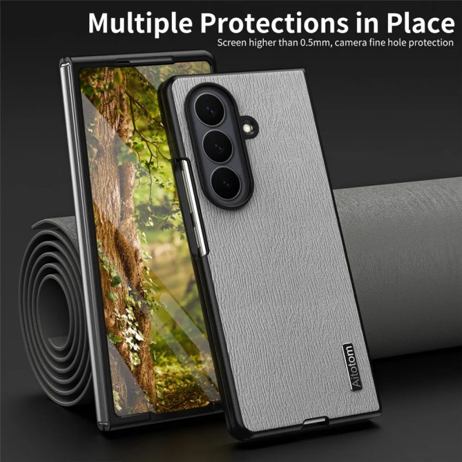 Coque Samsung Galaxy Z Fold 8 Ultra Effet Cuir Texture Bois