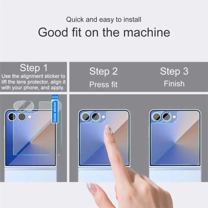 Verre Trempé Samsung Galaxy Z Flip 8 / Z Flip 7 Écran Externe et Objectif