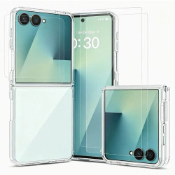 Coque Transparente Galaxy Z Flip 8 avec 4 Films Inclus