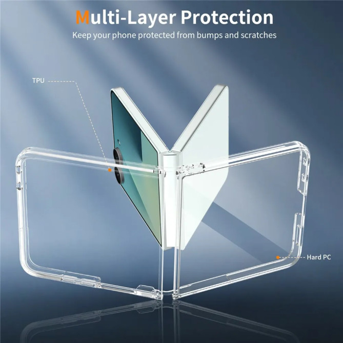 Coque Transparente Galaxy Z Flip 8 avec 4 Films Inclus