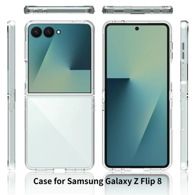 Coque Transparente Galaxy Z Flip 8 avec 4 Films Inclus