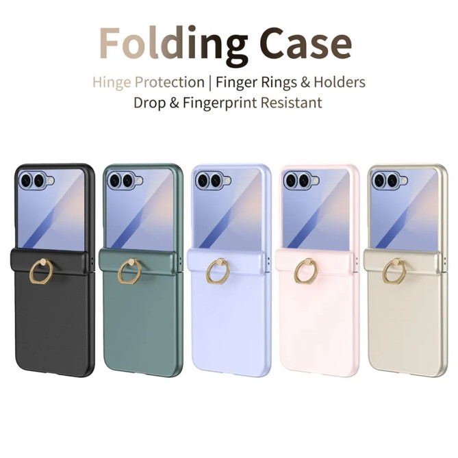 Coque Anneau Métal Galaxy Z Flip 8 avec Film Verre