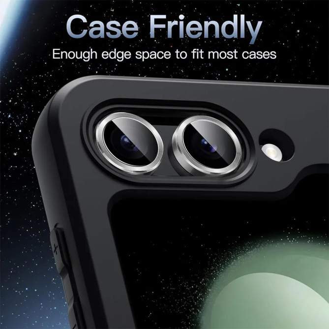 Protection Objectif Galaxy Z Flip 8 Anneau Métal Verre 9H