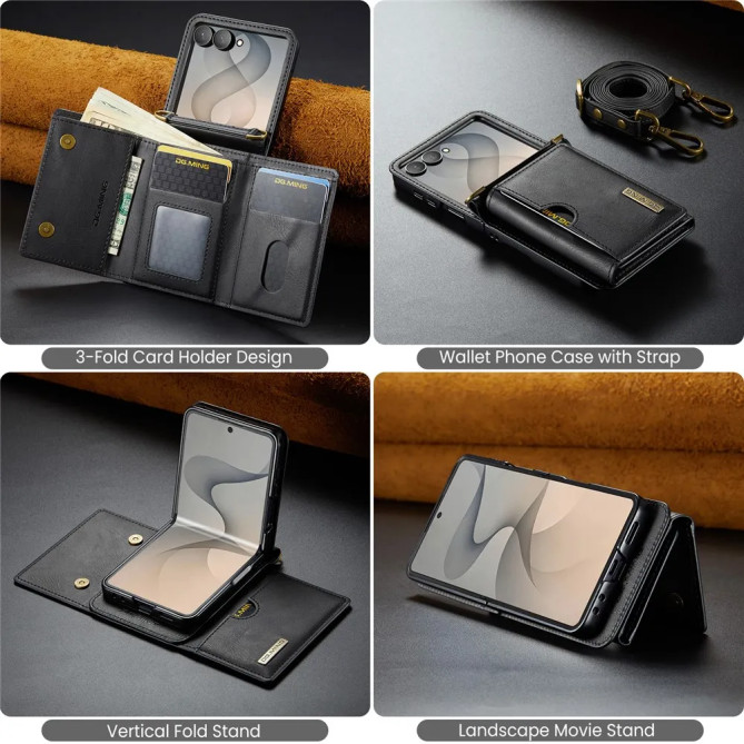 Housse Portefeuille Galaxy Z Flip 8 Bandoulière Amovible