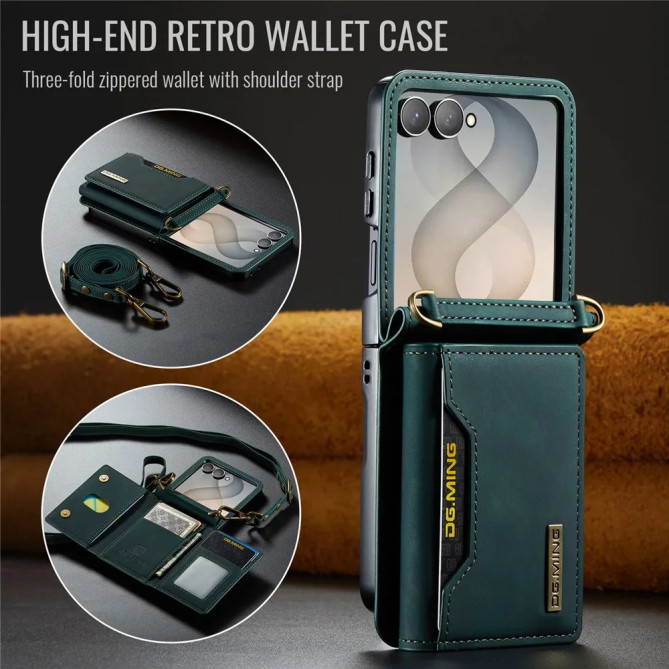 Coque Galaxy Z Flip 8 Portefeuille Détachable Bandoulière