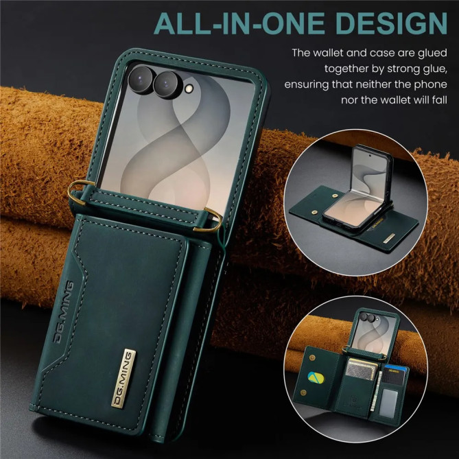 Coque Galaxy Z Flip 8 Portefeuille Détachable Bandoulière