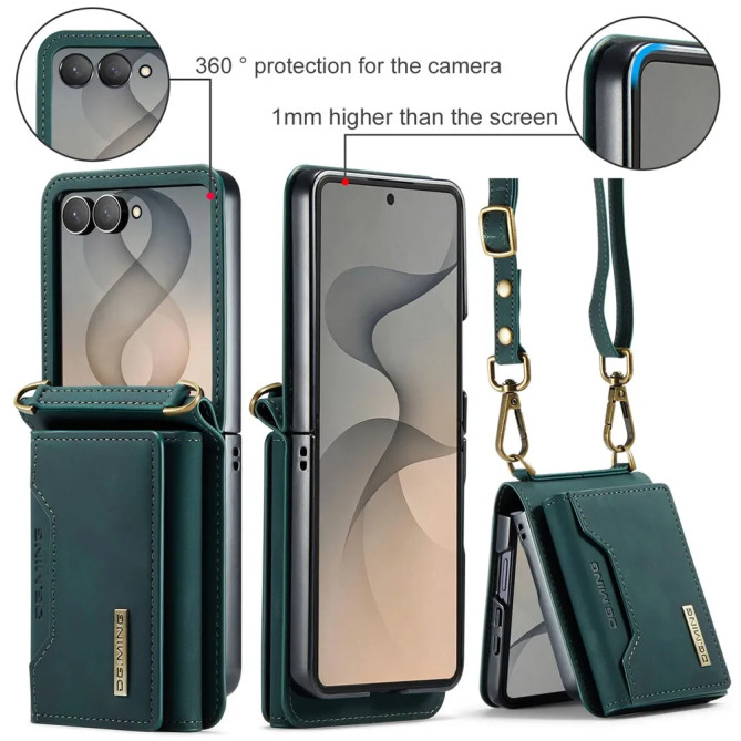 Coque Galaxy Z Flip 8 Portefeuille Détachable Bandoulière