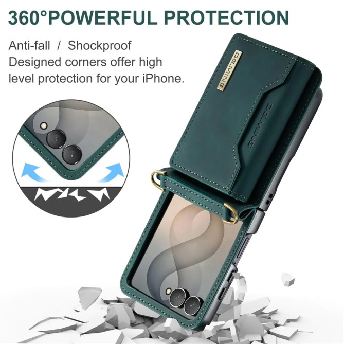 Coque Galaxy Z Flip 8 Portefeuille Détachable Bandoulière