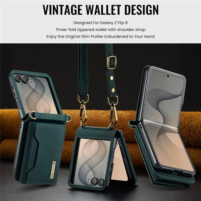Coque Galaxy Z Flip 8 Portefeuille Détachable Bandoulière
