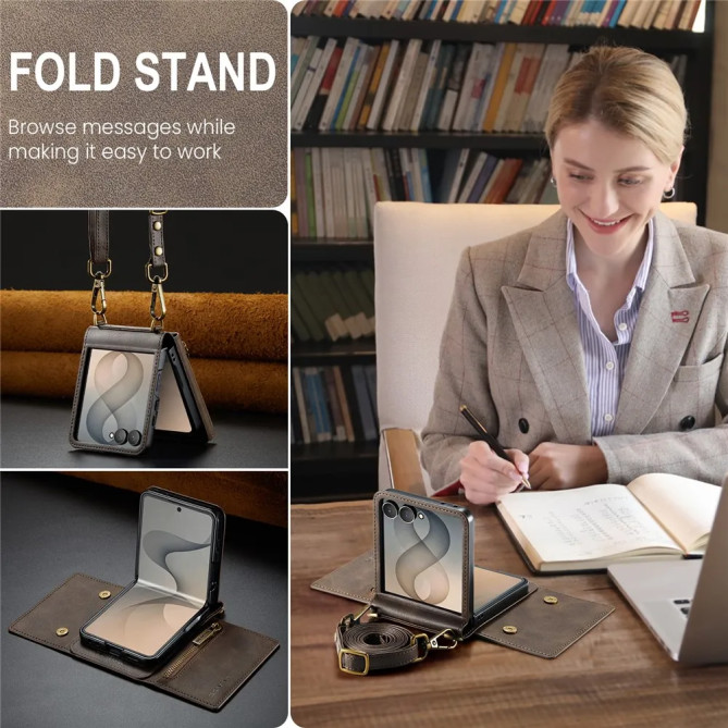 Coque Portefeuille Zippé Anti-RFID Galaxy Z Flip 8