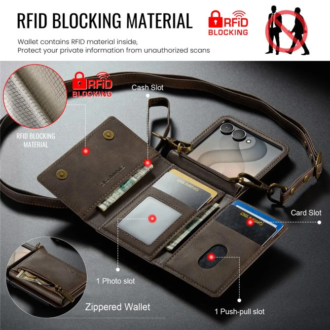 Coque Portefeuille Zippé Anti-RFID Galaxy Z Flip 8