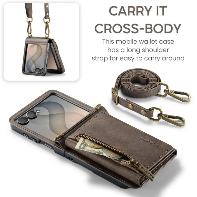 Coque Portefeuille Zippé Anti-RFID Galaxy Z Flip 8