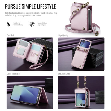 Housse Samsung Galaxy Z Flip 8 Portefeuille Bandoulière RFID
