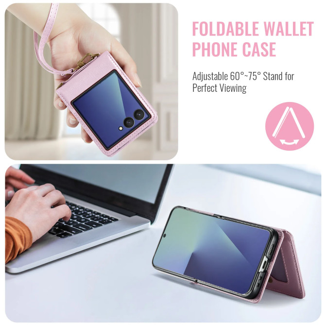 Housse Samsung Galaxy Z Flip 8 Portefeuille Bandoulière RFID