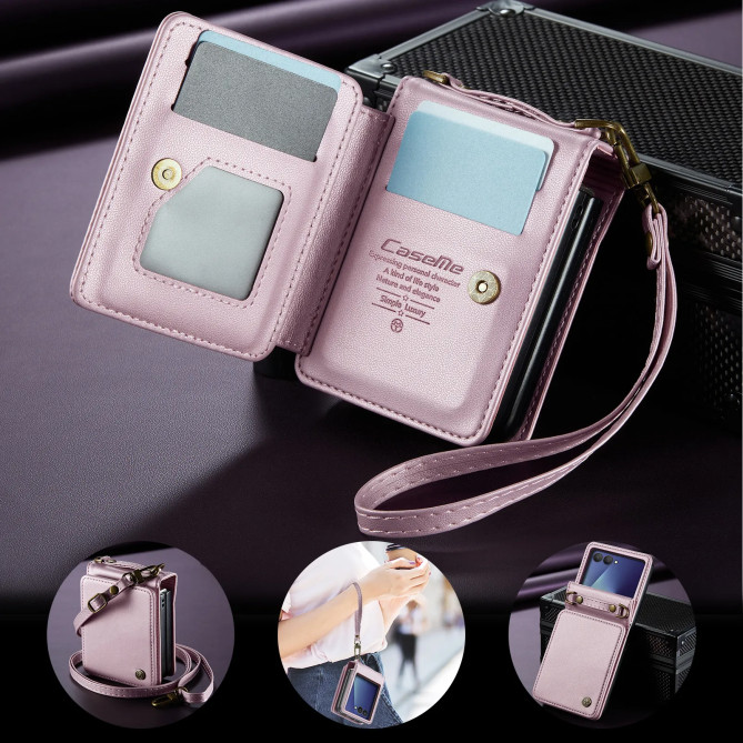 Housse Samsung Galaxy Z Flip 8 Portefeuille Bandoulière RFID