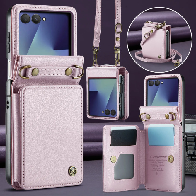Housse Samsung Galaxy Z Flip 8 Portefeuille Bandoulière RFID