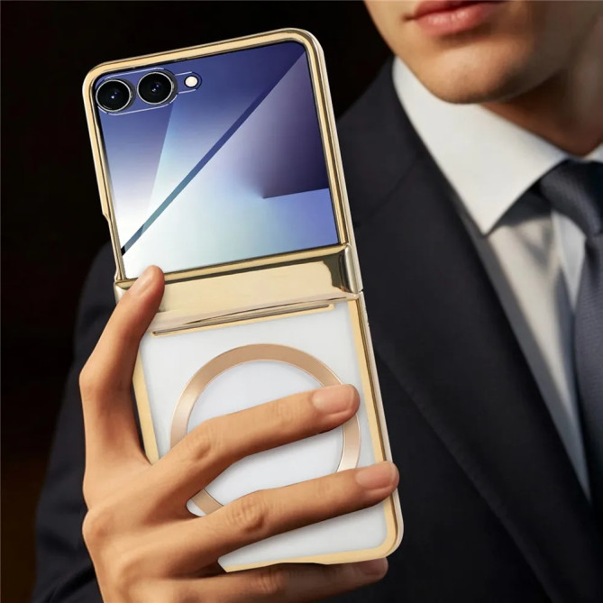 Coque Samsung Galaxy Z Flip 8 Magnétique Cadre Métallisé
