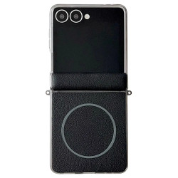 Coque Samsung Galaxy Z Flip 8 Magnétique Effet Cuir avec Protection de Charnière