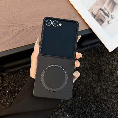 Coque Samsung Galaxy Z Flip 8 Magnétique Effet Cuir Antichoc