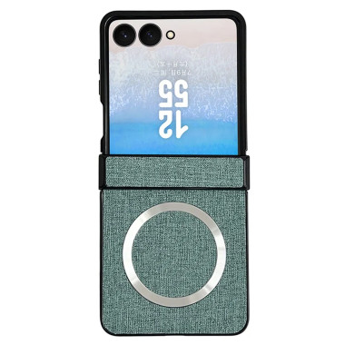 Coque Samsung Galaxy Z Flip 8 Magnétique Texture Tissu avec Protection de Charnière