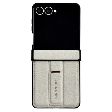 Coque Samsung Galaxy Z Flip 8 Effet Cuir avec Support Invisible