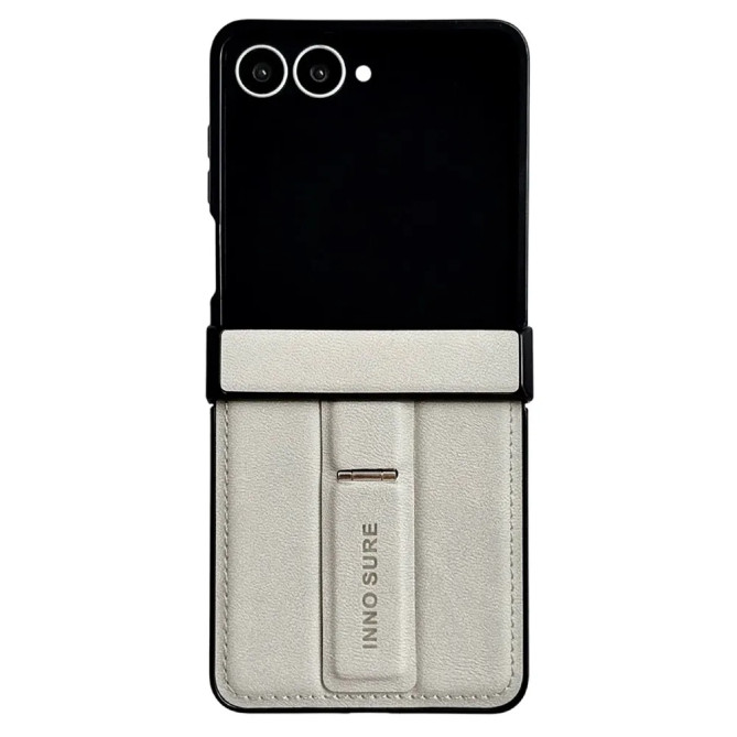 Coque Samsung Galaxy Z Flip 8 Effet Cuir avec Support Invisible