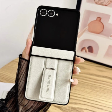 Coque Samsung Galaxy Z Flip 8 Effet Cuir avec Support Invisible