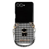Coque Samsung Galaxy Z Flip 8 Pied-de-Poule Ourson avec Dragonne